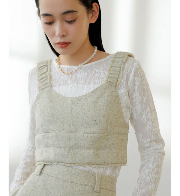 VIS「【洗える】フラワージャガードロングTシャツ」|Tシャツ・カットソー|