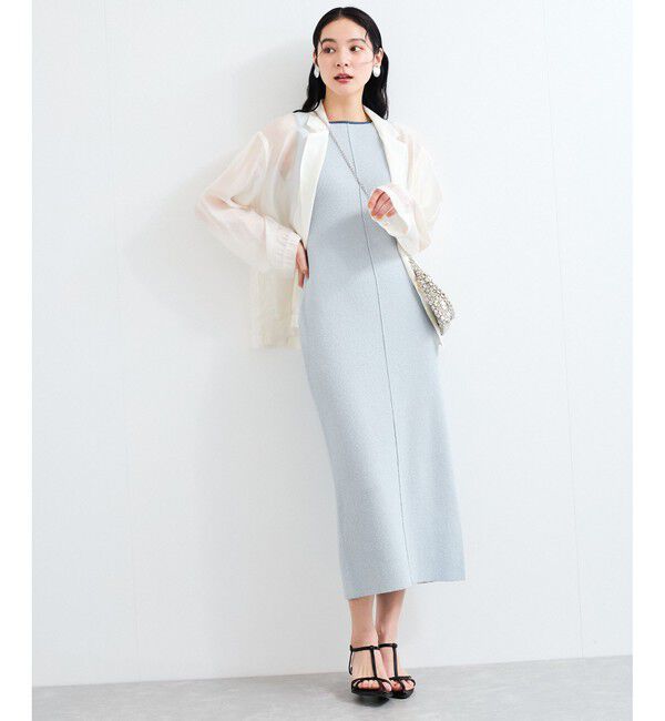 VIS「配色ニットタンクワンピース」|ワンピース|サックス(48)