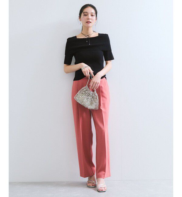 VIS「【アンチピリング/UVケア/洗える】オフショルハーフスリーブニット」|ニット・セーター|