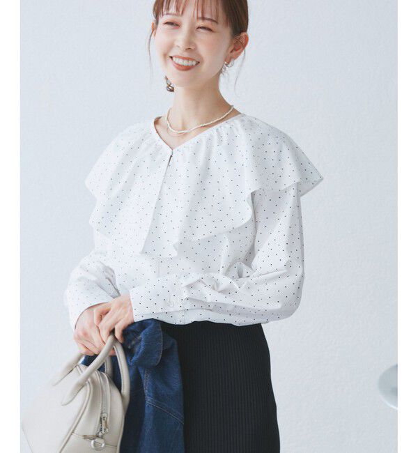 Rope&rsquo;Picnic「フレアカラーブラウス/UVカット・接触冷感・吸水速乾」|シャツ・ブラウス|