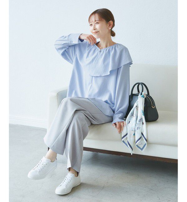 Rope&rsquo;Picnic「フレアカラーブラウス/UVカット・接触冷感・吸水速乾」|シャツ・ブラウス|