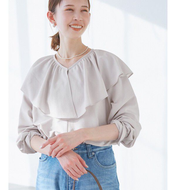 Rope&rsquo;Picnic「フレアカラーブラウス/UVカット・接触冷感・吸水速乾」|シャツ・ブラウス|