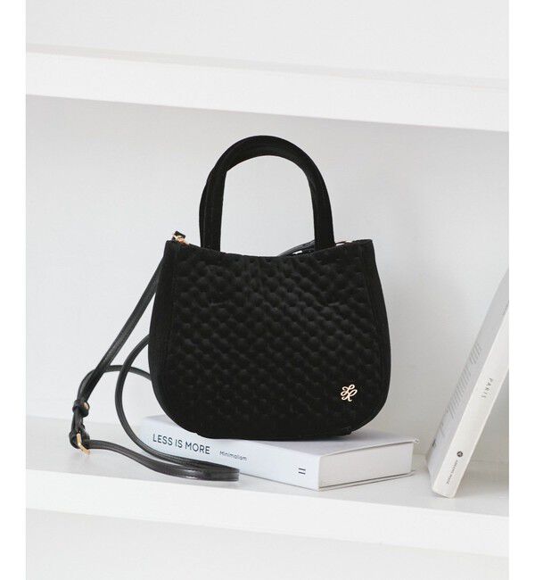 ROPE PICNIC PASSAGE「キルティングベロアミニショルダーバッグ」|ショルダー・メッセンジャー|ブラック(01)