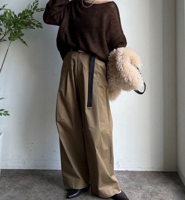  「ツイルワイドカーブパンツ」|チノ|