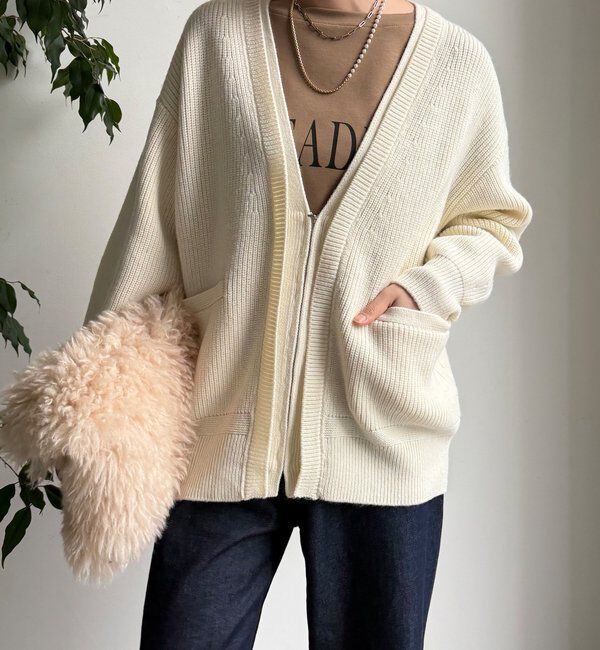  「ジップニットカーディガン」|カーディガン|