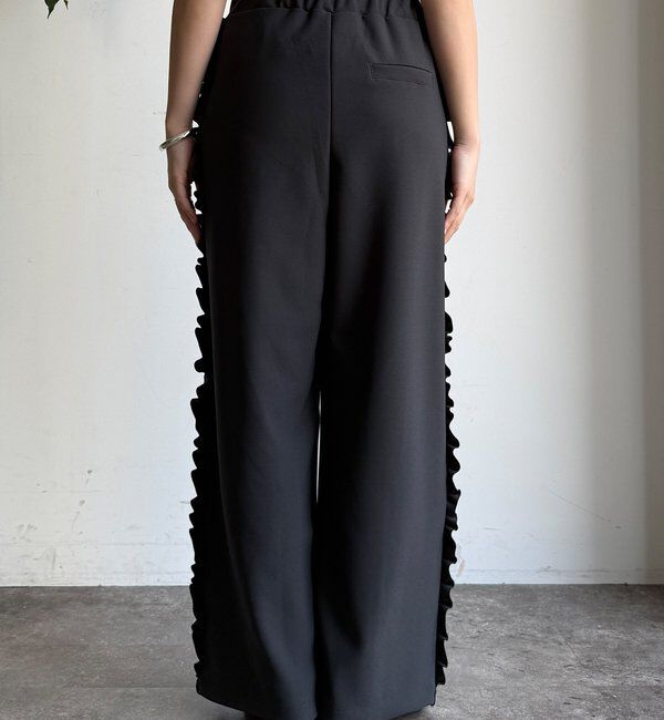  「【WEB限定】カットジョーゼットサイドフリルラインパンツ」|チノ|