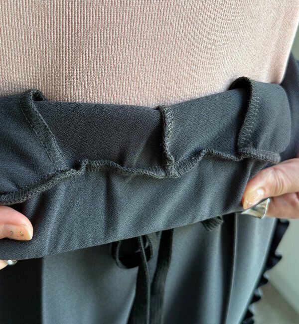  「【WEB限定】カットジョーゼットサイドフリルラインパンツ」|チノ|