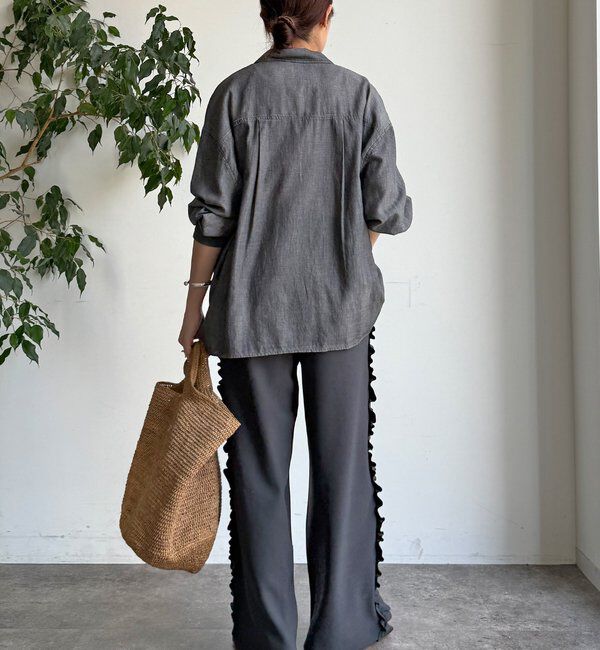  「【WEB限定】カットジョーゼットサイドフリルラインパンツ」|チノ|