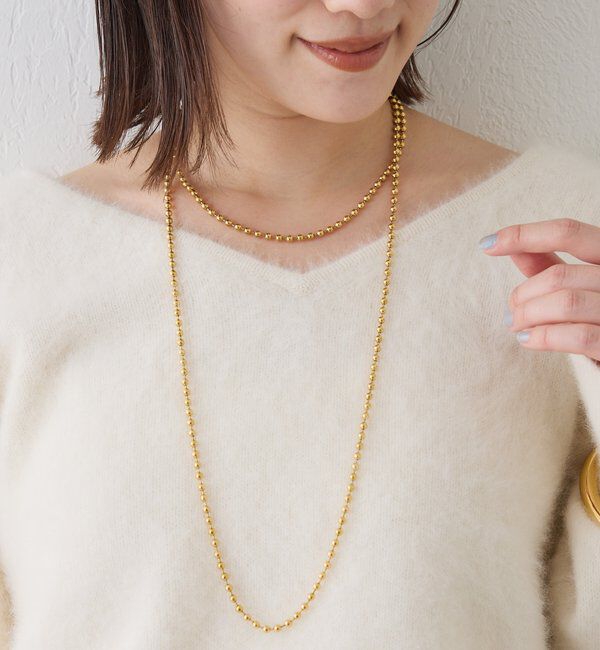  「【R.good(アールドットグッド)】120ｃｍボールチェーンアジャストネックレ」|ブローチ・コサージュ|