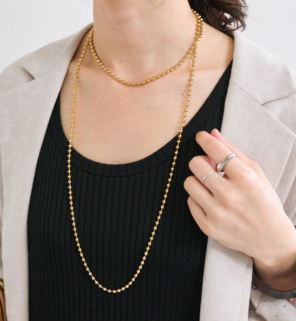  「【R.good(アールドットグッド)】120ｃｍボールチェーンアジャストネックレ」|ブローチ・コサージュ|