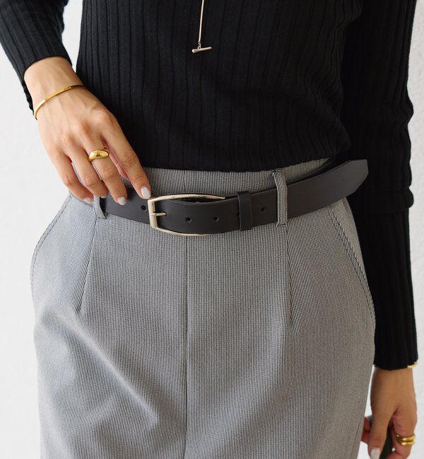  「【MONN.:. （モン）】ブランクバックルレザーベルト」|ベルト|