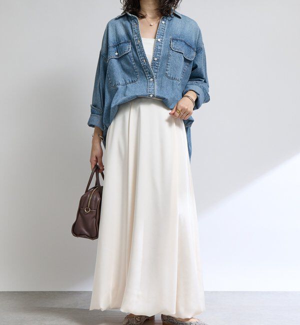  「【美シルエット】サテンバルーンスカート」|スカート|