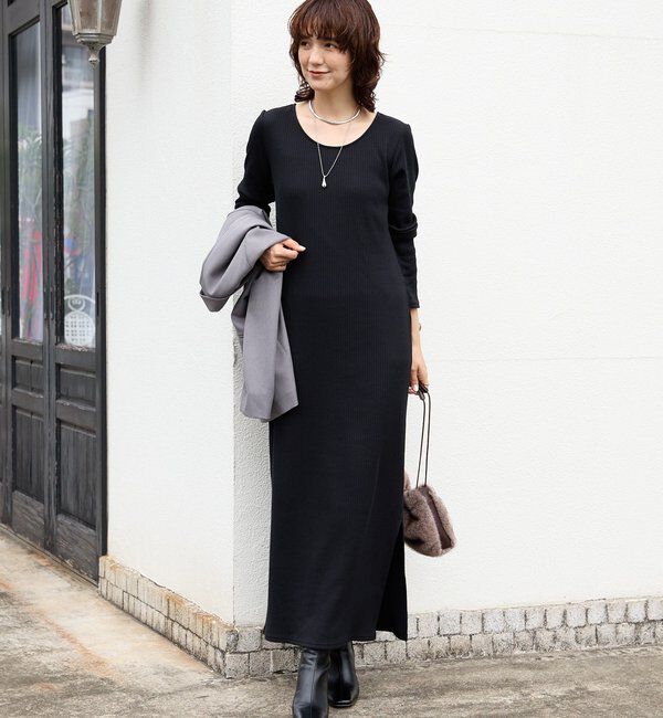  「【全骨格細見え】NEW2WAYロングリブワンピース」|ワンピース|