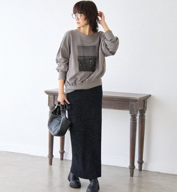  「【セットアップ対象】ラメモールニットタイトスカート」|スカート|