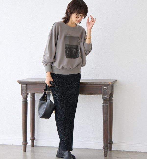  「【セットアップ対象】ラメモールニットタイトスカート」|スカート|