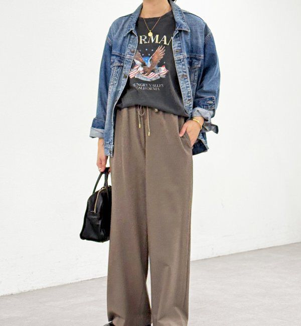  「【真冬まで暖か】両面起毛イージーストレートパンツ」|チノ|