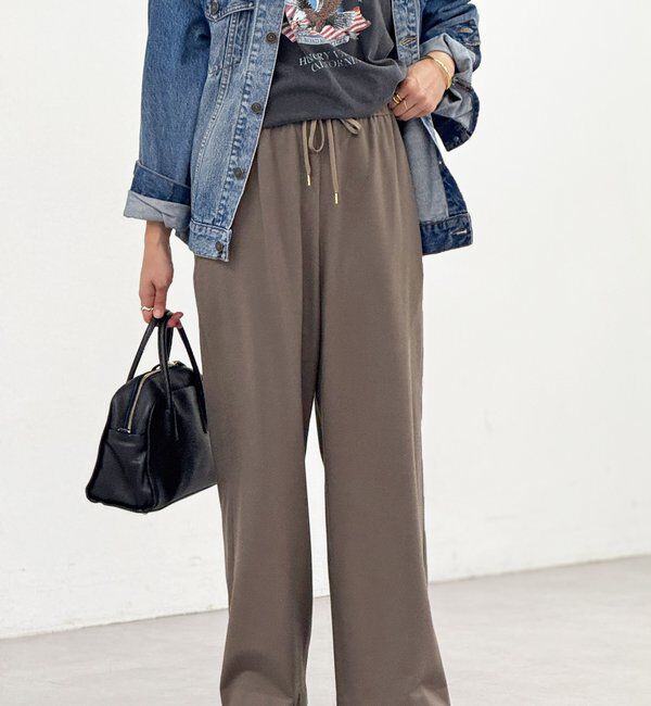  「【真冬まで暖か】両面起毛イージーストレートパンツ」|チノ|