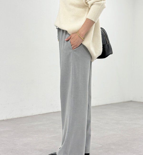  「【真冬まで暖か】両面起毛イージーストレートパンツ」|チノ|