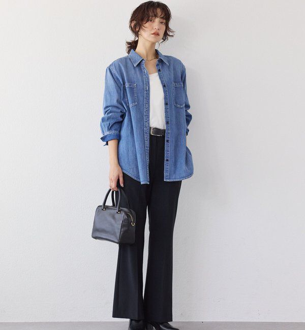  「【ニットのインナーにも】スクエアネックカットソー」|Tシャツ・カットソー|