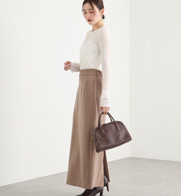  「【ストレスフリー/シーズンレス】ストレッチダンボールIラインスカート」|スカート|