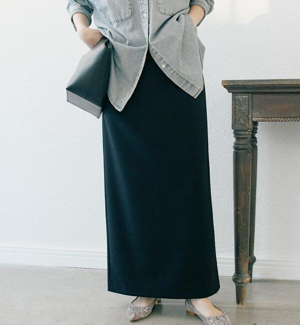  「【ストレスフリー/シーズンレス】ストレッチダンボールIラインスカート」|スカート|