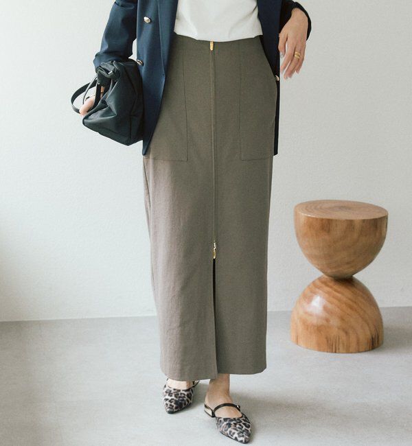  「予約【ウオッシャブル/多機能】フロントZIPタイトスカート」|スカート|