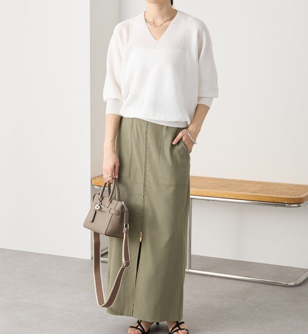  「予約【ウオッシャブル/多機能】フロントZIPタイトスカート」|スカート|