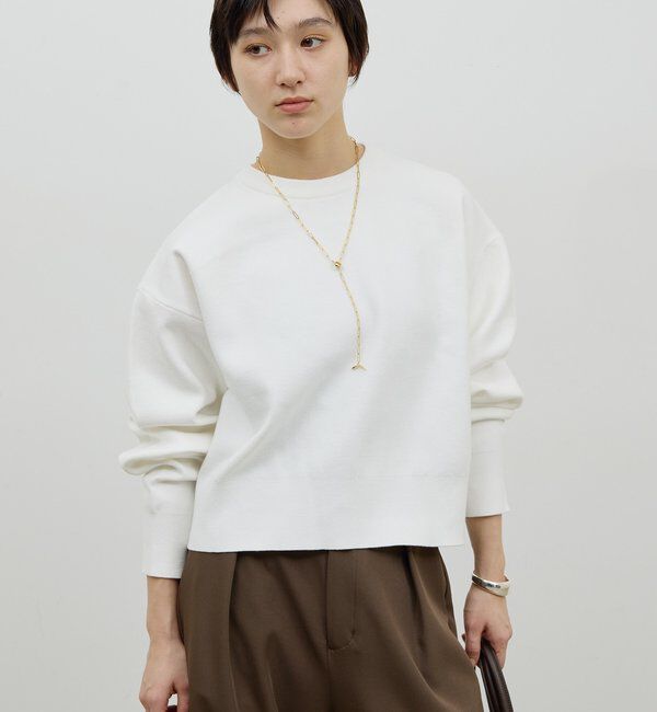  「スウェットライククルーニット」|Tシャツ・カットソー|ホワイト