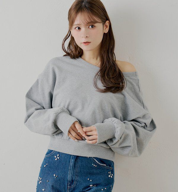  「【SALON by Chico/一部店舗限定】バックレースアップクルースウェット」|Tシャツ・カットソー|