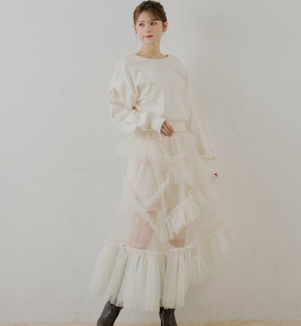  「【SALON by Chico/一部店舗限定】バックレースアップクルースウェット」|Tシャツ・カットソー|