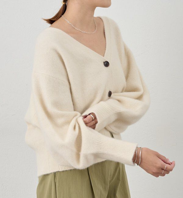  「ファーウールタイ付きカーディガン」|カーディガン|