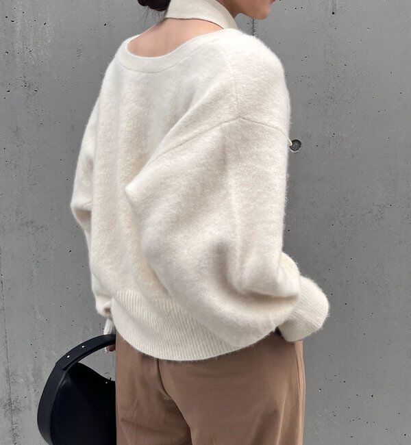  「ファーウールタイ付きカーディガン」|カーディガン|