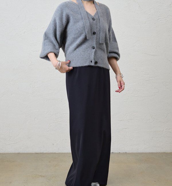  「ファーウールタイ付きカーディガン」|カーディガン|