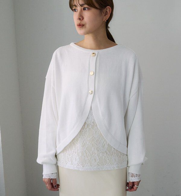  「【26SS予約】2WAYラウンドショートプルオーバー」|ニット・セーター|オフホワイト