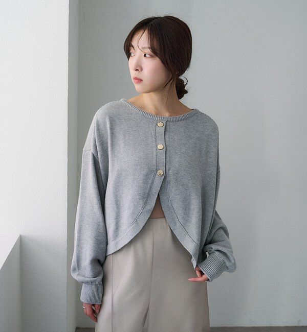  「【26SS予約】2WAYラウンドショートプルオーバー」|ニット・セーター|