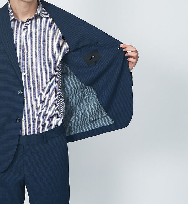 ABAHOUSE「【FLEX】DotAir サッカーツイルプリント ジャケット(セットアップ対応)」|テーラードジャケット|