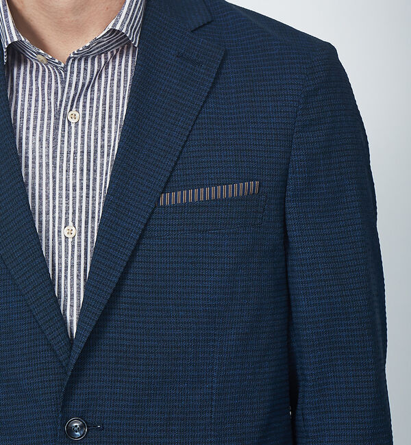 ABAHOUSE「【FLEX】DotAir サッカーツイルプリント ジャケット(セットアップ対応)」|テーラードジャケット|