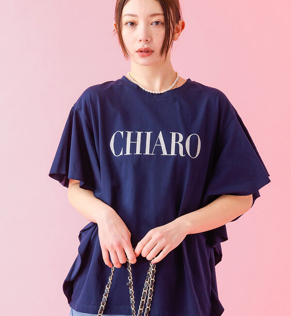 Rouge vif「＜別注＞【MICA&DEAL /マイカアンドディール】ロゴTシャツ / フレアス」|Tシャツ・カットソー|ネイビー