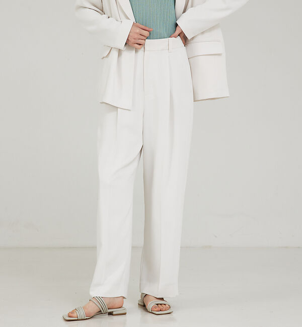 qualite「【セットアップ対応】マットサテンストレートパンツ」|その他|アイボリー