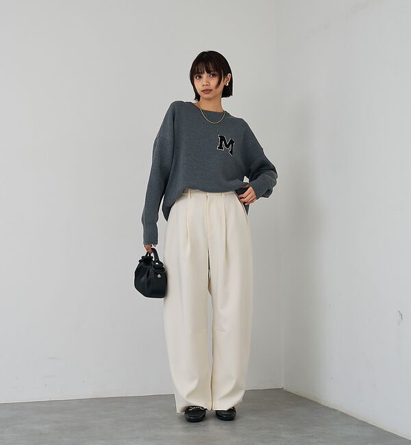 abahouse mavie「スウェットライク刺繍ニット」|ニット・セーター|