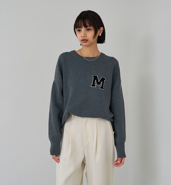 abahouse mavie「スウェットライク刺繍ニット」|ニット・セーター|