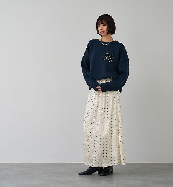 abahouse mavie「スウェットライク刺繍ニット」|ニット・セーター|