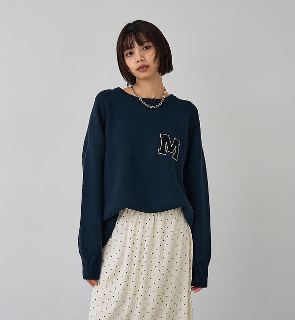 abahouse mavie「スウェットライク刺繍ニット」|ニット・セーター|