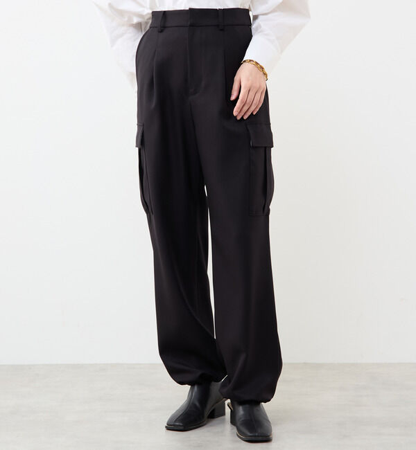 Soffitto「ストレッチきれい目カーゴパンツ」|カーゴ|ブラック