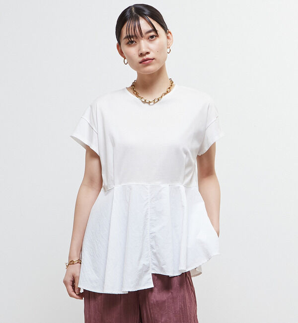 Soffitto「異素材使いプルオーバー」|Tシャツ・カットソー|オフホワイト