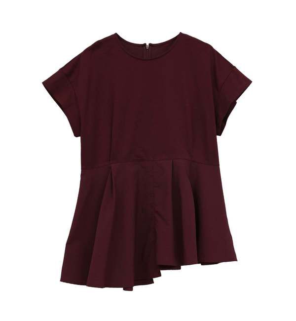 Soffitto「異素材使いプルオーバー」|Tシャツ・カットソー|ボルドー