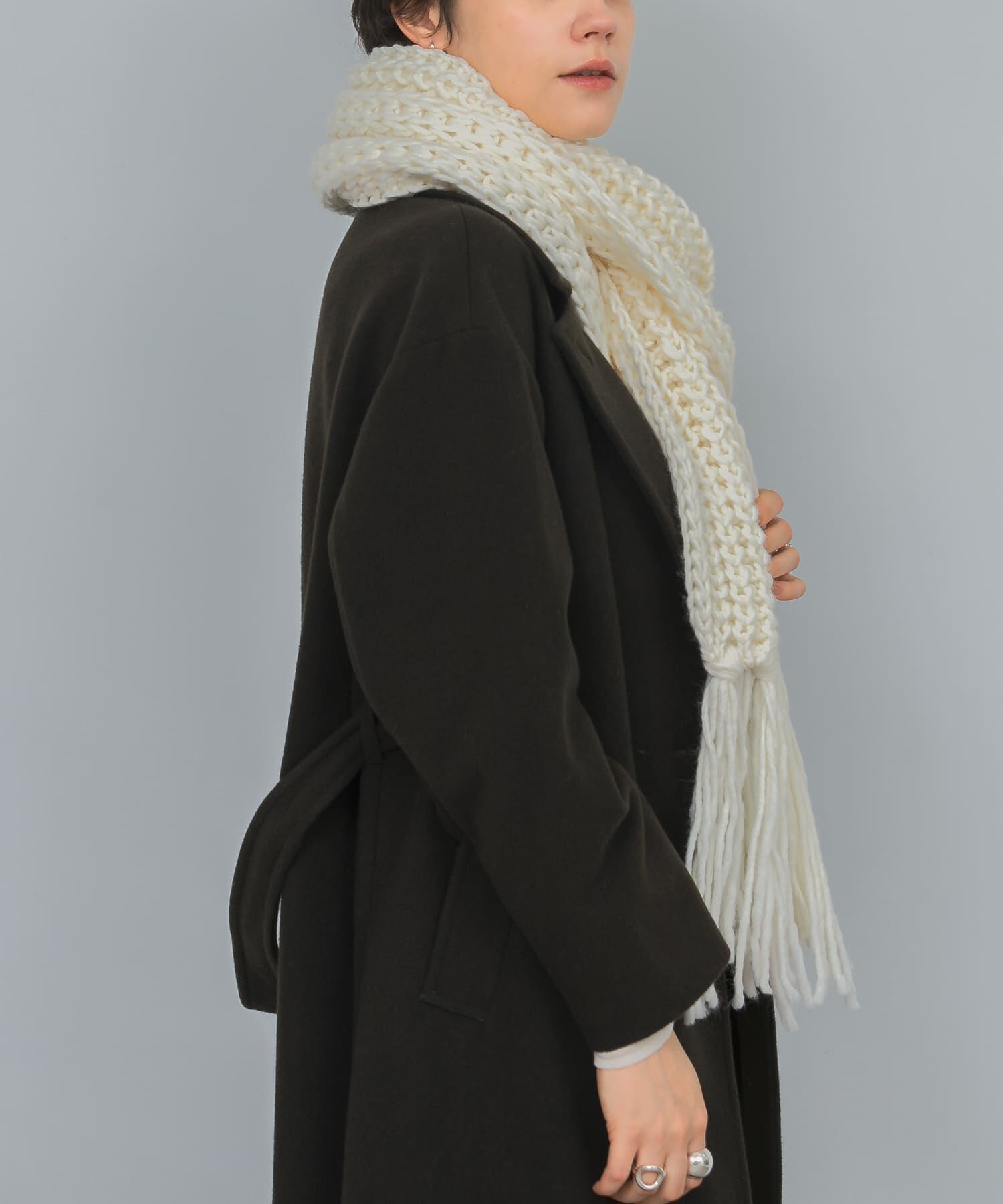 URBAN RESEARCH「Fratelli Talli　フリンジニットマフラー」|マフラー|