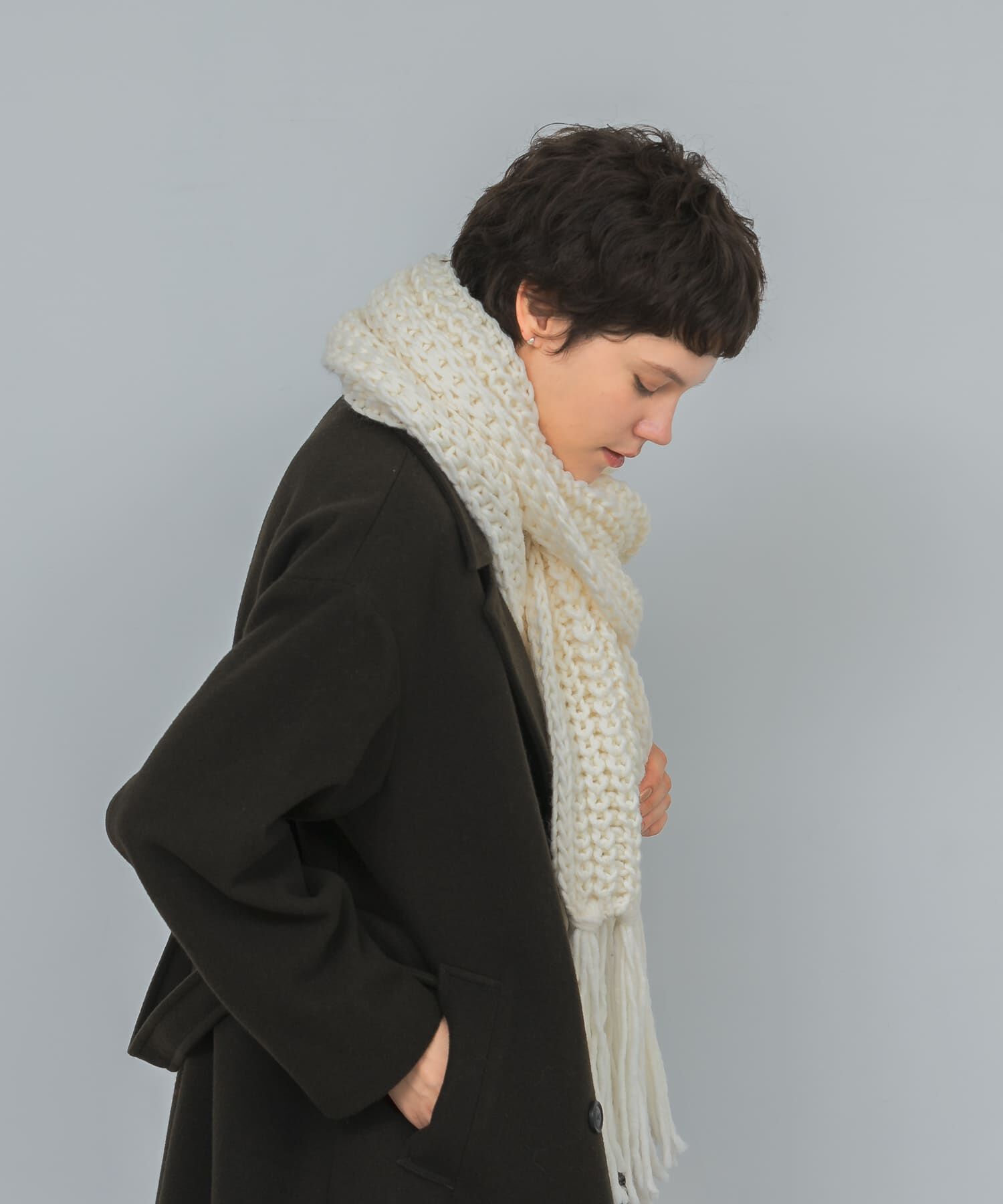 URBAN RESEARCH「Fratelli Talli　フリンジニットマフラー」|マフラー|