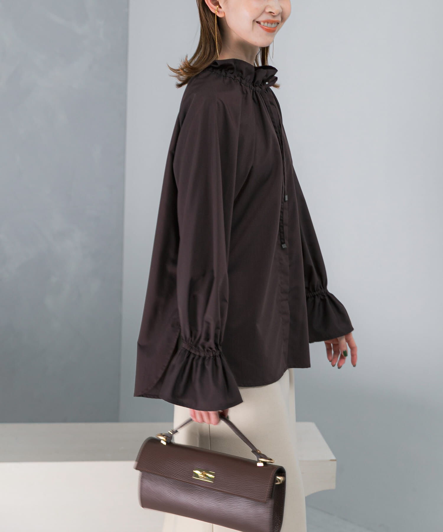 URBAN RESEARCH ROSSO「フリルカラーブラウス」|シャツ・ブラウス|