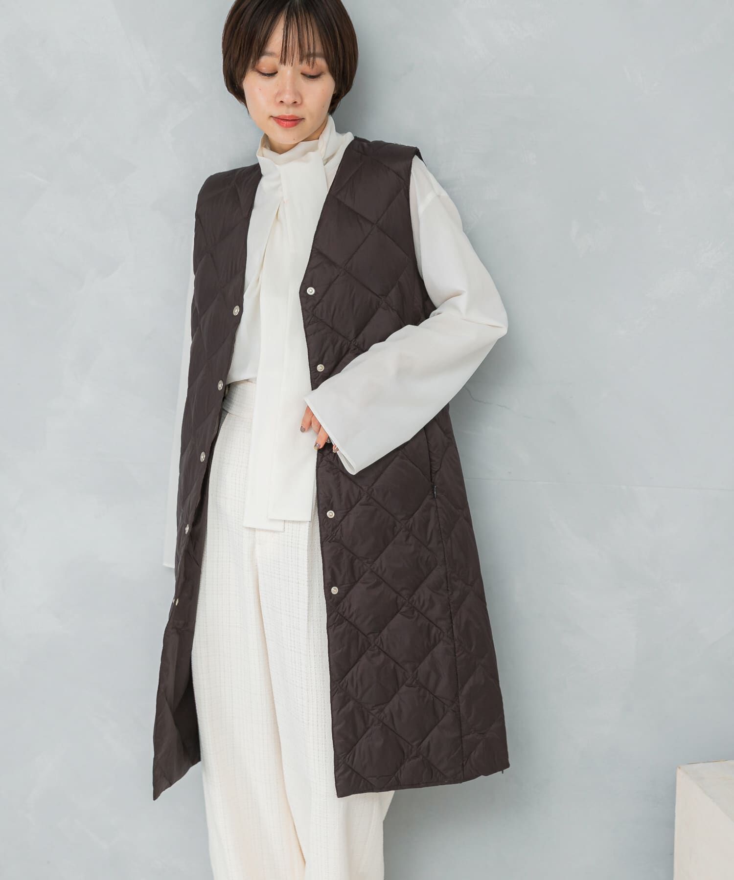 URBAN RESEARCH ROSSO「TAION　VNECK LONG DOWN GILET」|ダウンベスト・ベスト|